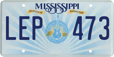 MS license plate LEP473