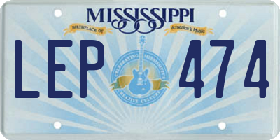 MS license plate LEP474