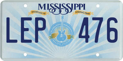 MS license plate LEP476