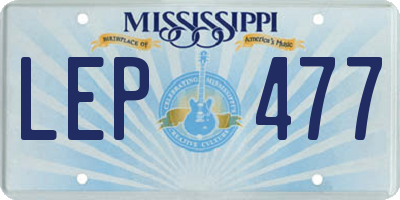 MS license plate LEP477