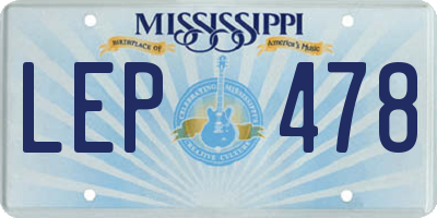 MS license plate LEP478