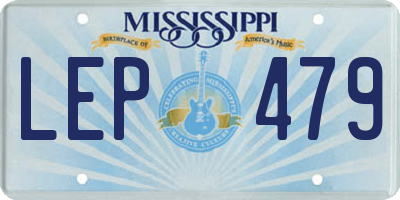 MS license plate LEP479