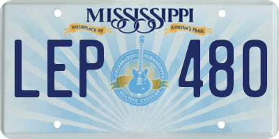 MS license plate LEP480