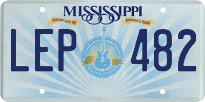 MS license plate LEP482