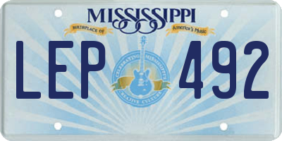 MS license plate LEP492