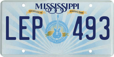 MS license plate LEP493