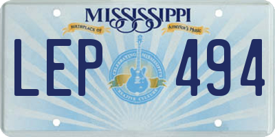 MS license plate LEP494