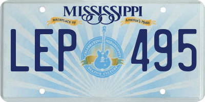 MS license plate LEP495