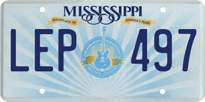 MS license plate LEP497
