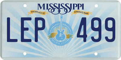 MS license plate LEP499