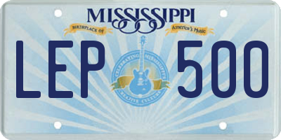 MS license plate LEP500