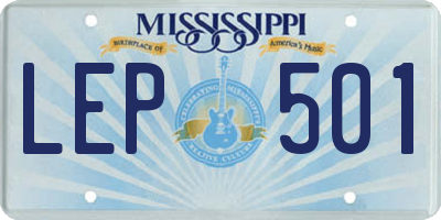MS license plate LEP501