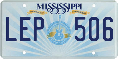 MS license plate LEP506