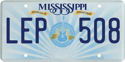MS license plate LEP508