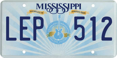 MS license plate LEP512
