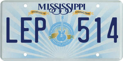 MS license plate LEP514