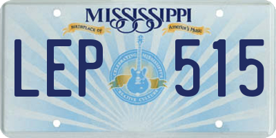 MS license plate LEP515