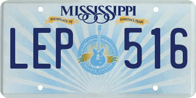 MS license plate LEP516