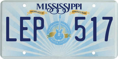 MS license plate LEP517