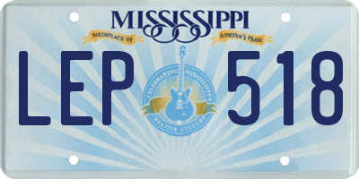 MS license plate LEP518