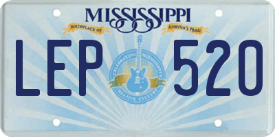 MS license plate LEP520