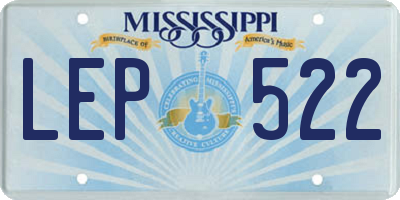 MS license plate LEP522
