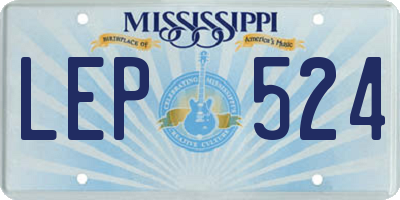 MS license plate LEP524