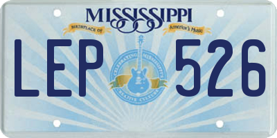 MS license plate LEP526