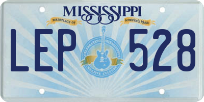 MS license plate LEP528