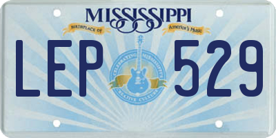 MS license plate LEP529