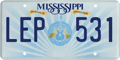 MS license plate LEP531