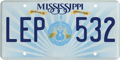 MS license plate LEP532