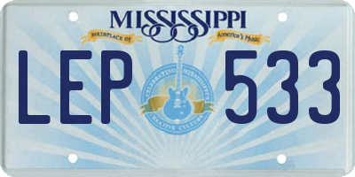 MS license plate LEP533