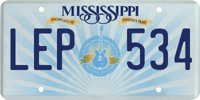 MS license plate LEP534