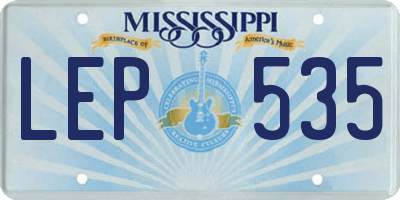 MS license plate LEP535