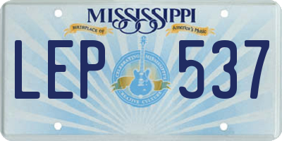 MS license plate LEP537