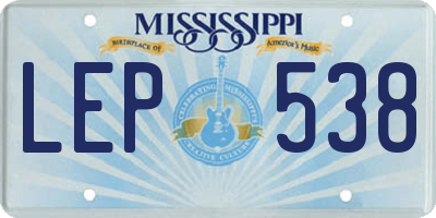 MS license plate LEP538