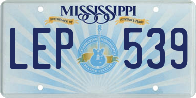 MS license plate LEP539