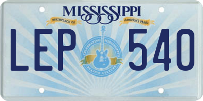 MS license plate LEP540