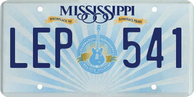 MS license plate LEP541