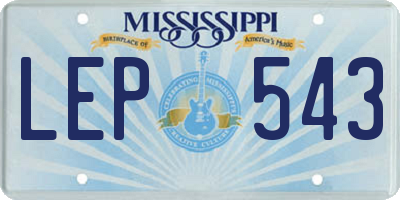 MS license plate LEP543