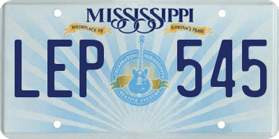 MS license plate LEP545