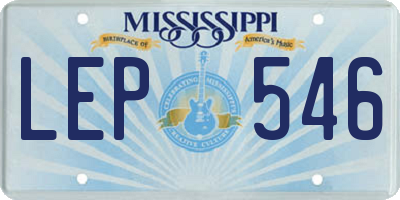 MS license plate LEP546