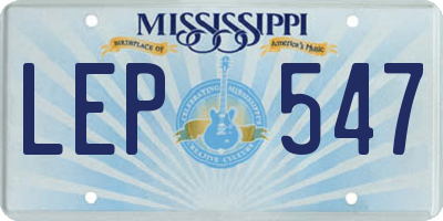 MS license plate LEP547
