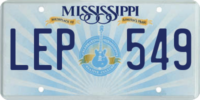 MS license plate LEP549