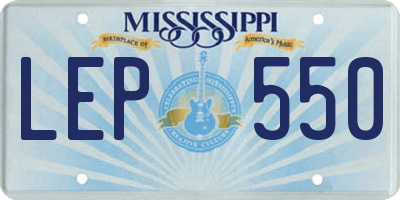 MS license plate LEP550