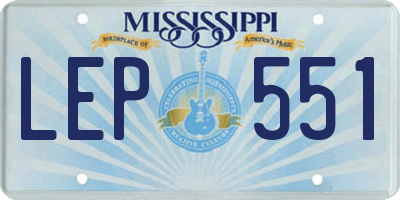 MS license plate LEP551