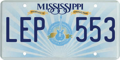MS license plate LEP553