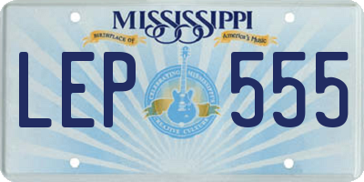 MS license plate LEP555