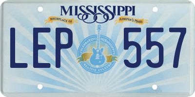 MS license plate LEP557